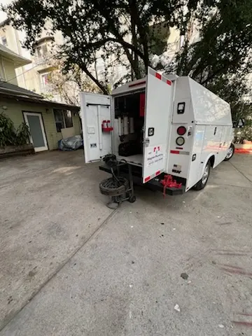 Magnet Plumbing service vehicle on-site for Water Heater Repair in Old Fig Garden